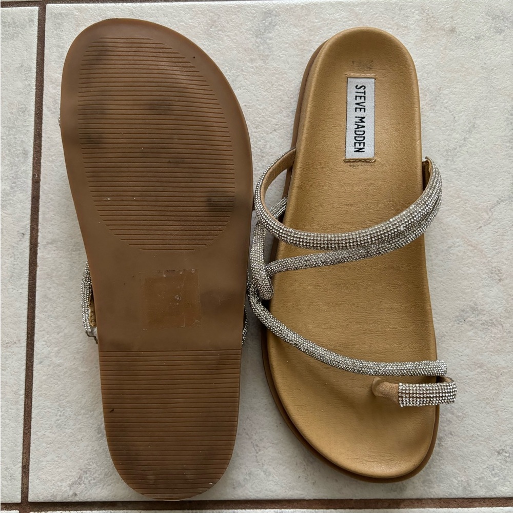 Steve Madden Glittering Silver Sandals - Picture 2 of 2